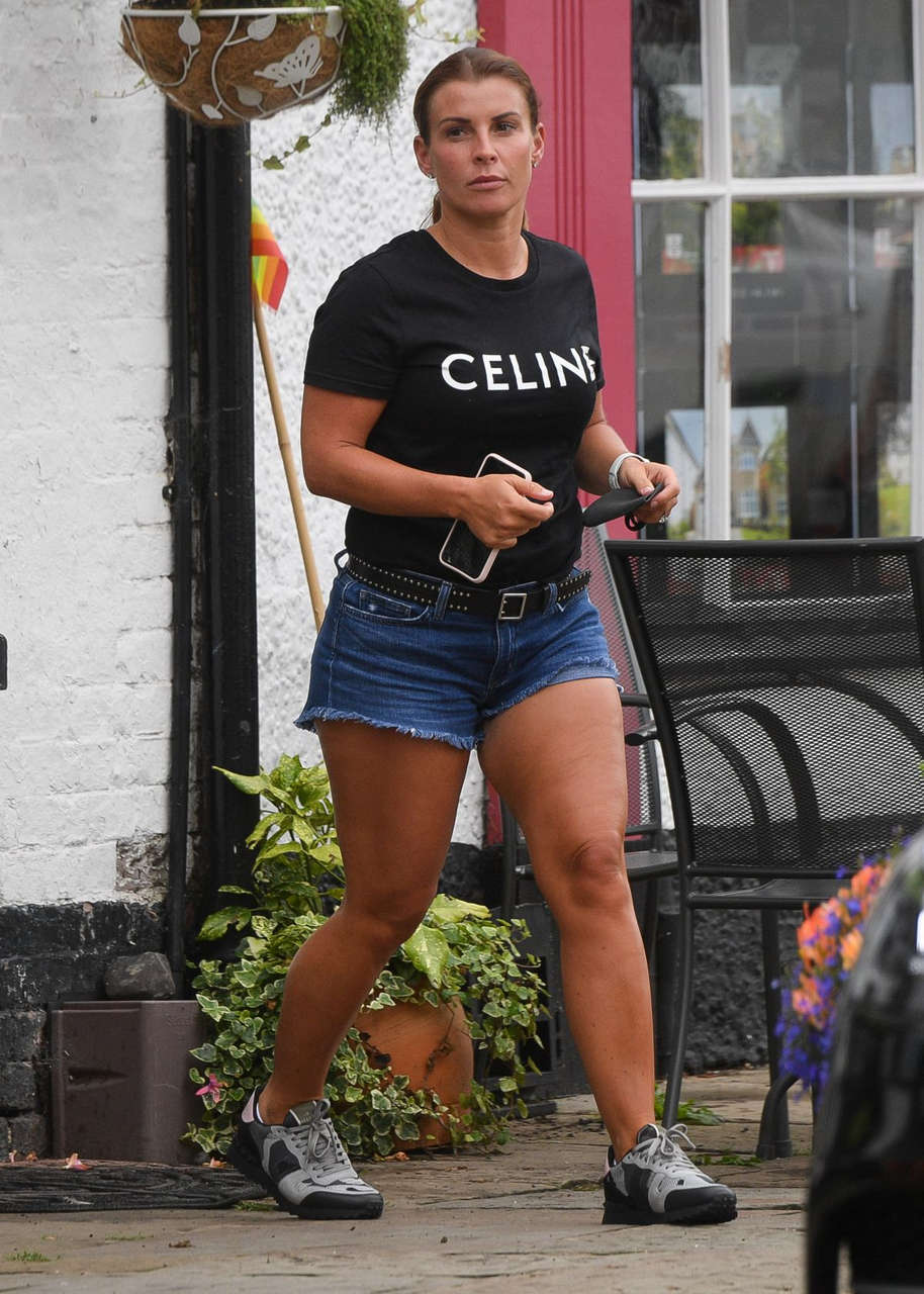 Coleen Rooney Denim Shorts Out For Coffee Cheshire