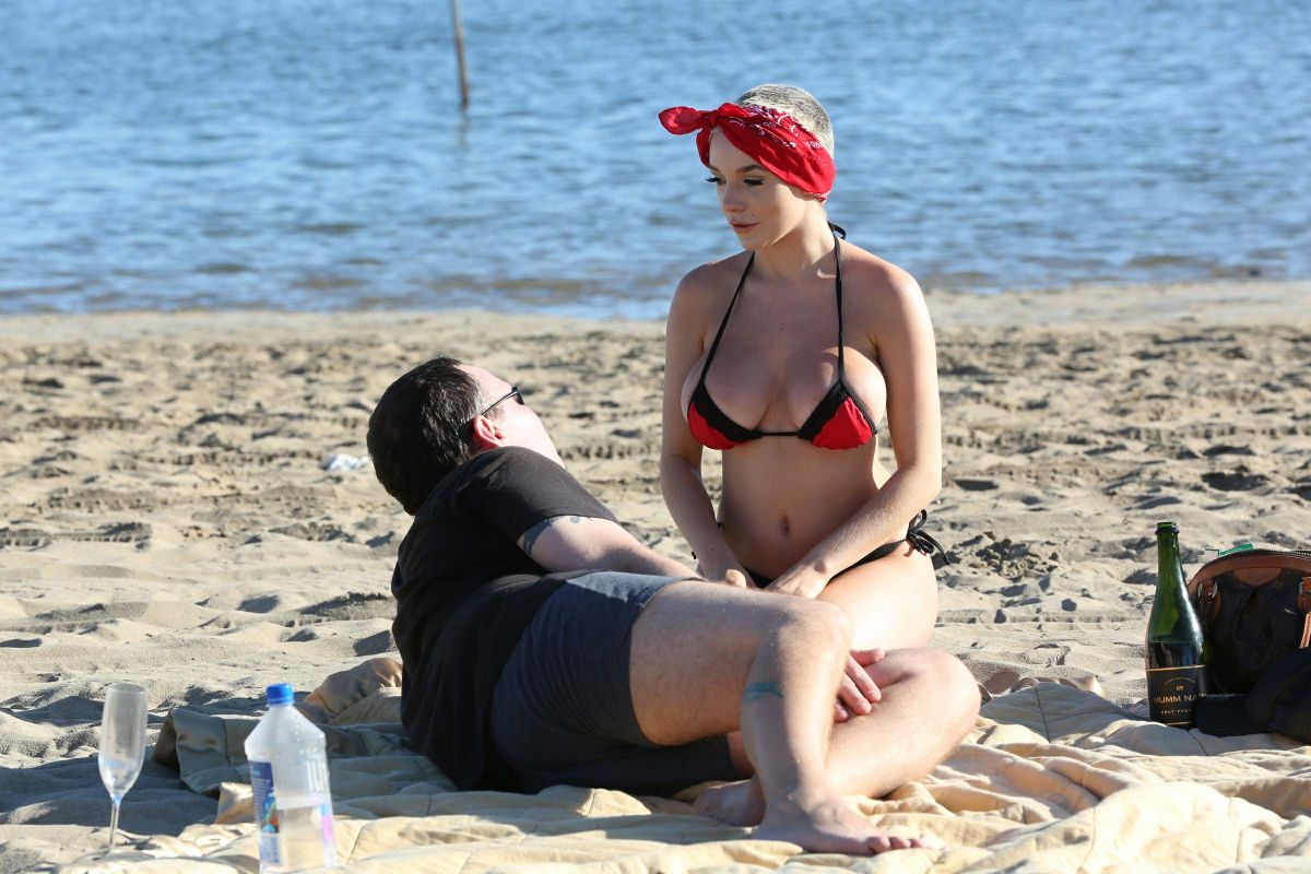 Courtney Stodden Bikini With Doug Hutchison Venice Beach
