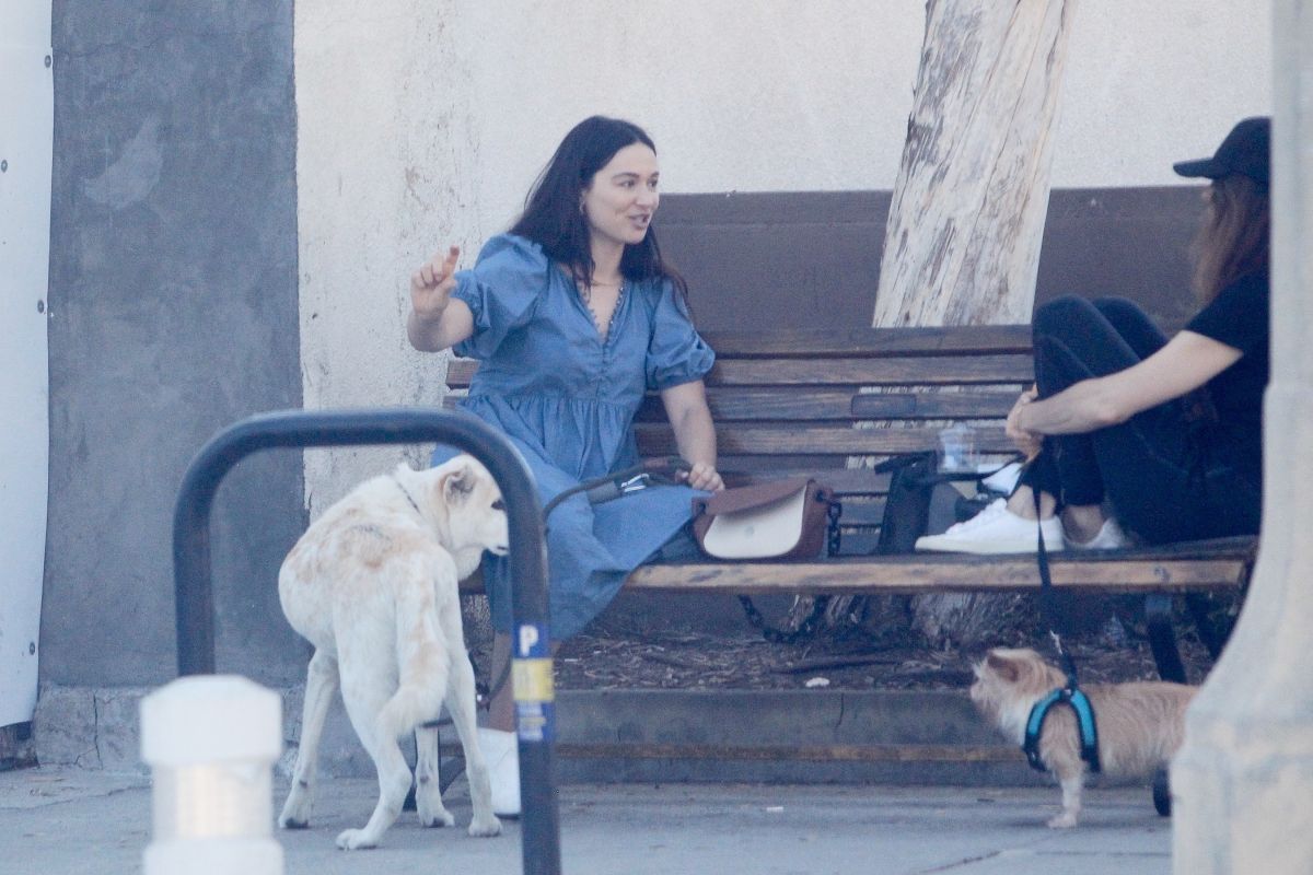 Crystal Reed Out With Her Dog Los Angeles