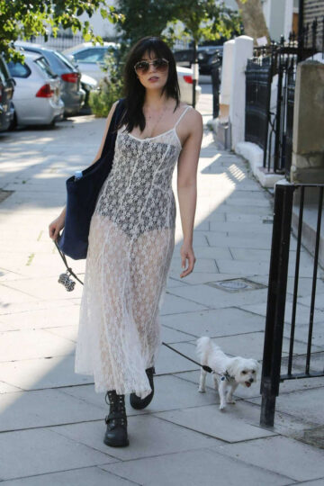 Daisy Lowe Walks Her Dog London