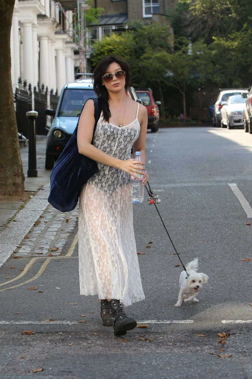 Daisy Lowe Walks Her Dog London