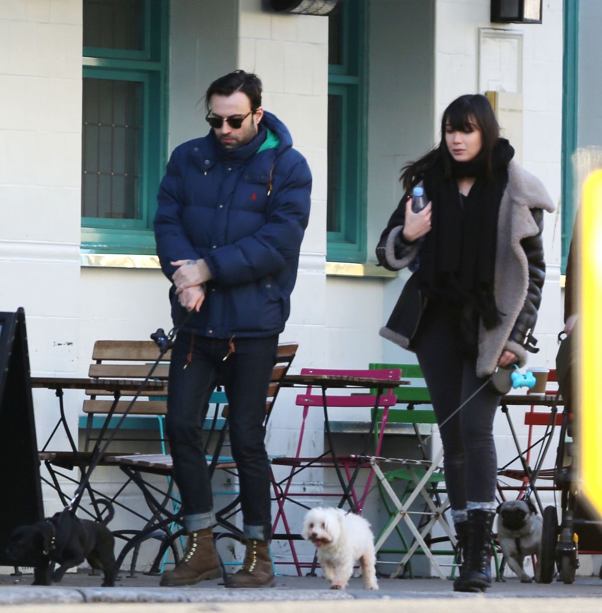Daisy Lowe Walks Her Dog Out London