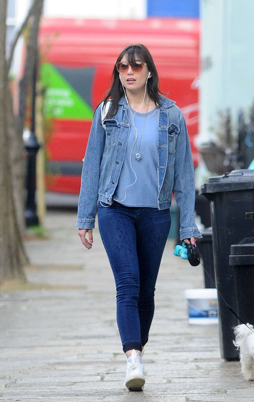 Daisy Lowe Walks Her Dog Out Primrose Hill