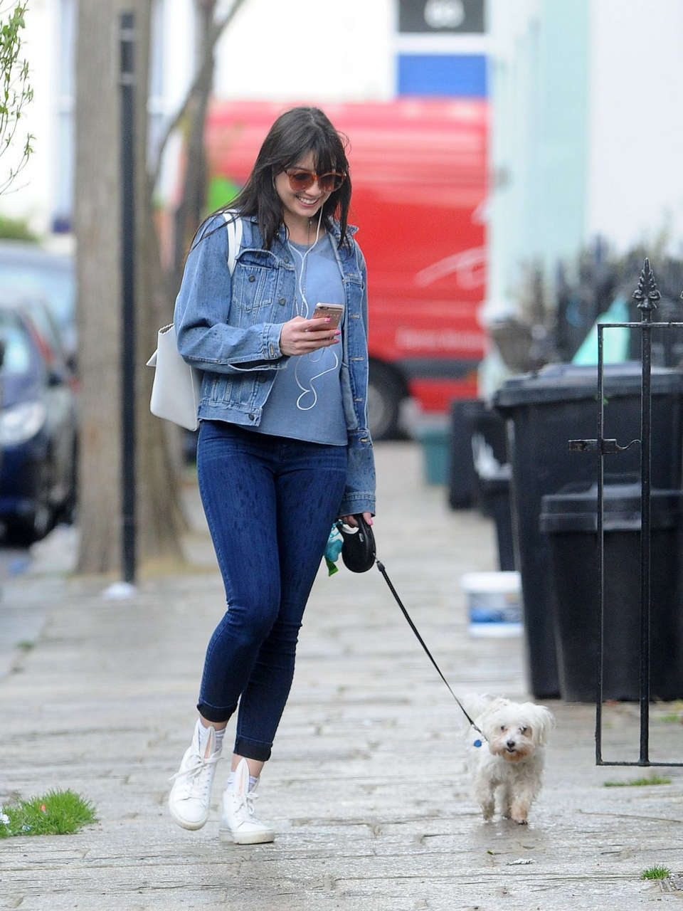 Daisy Lowe Walks Her Dog Out Primrose Hill