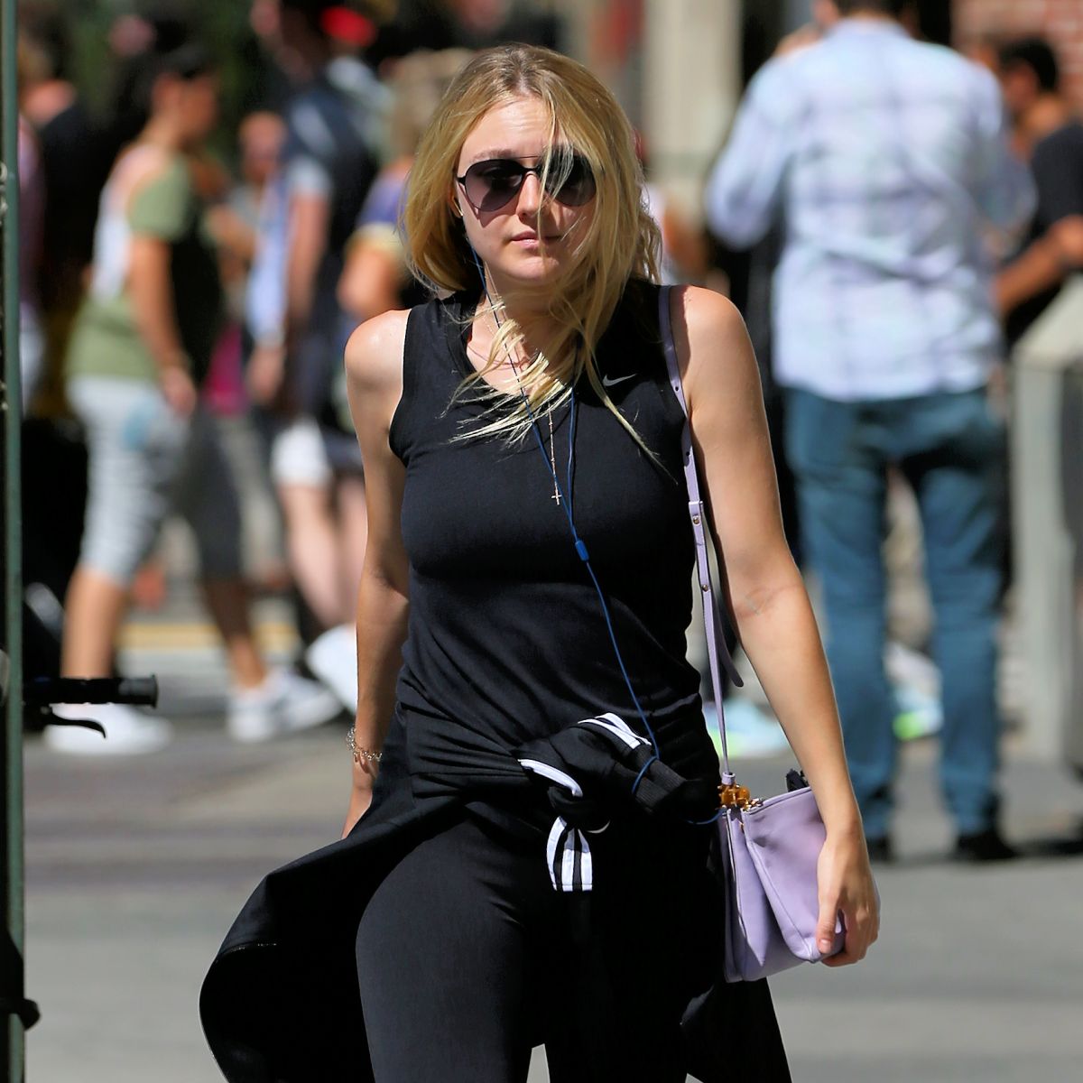 Dakota Fanning Leaves Gym New York