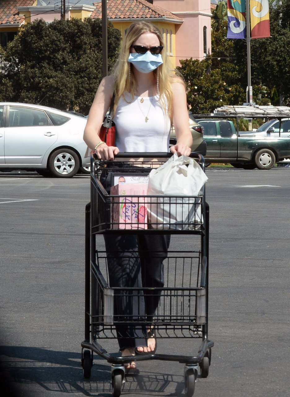 Dakota Fanning Out Shopping Vons Burbank