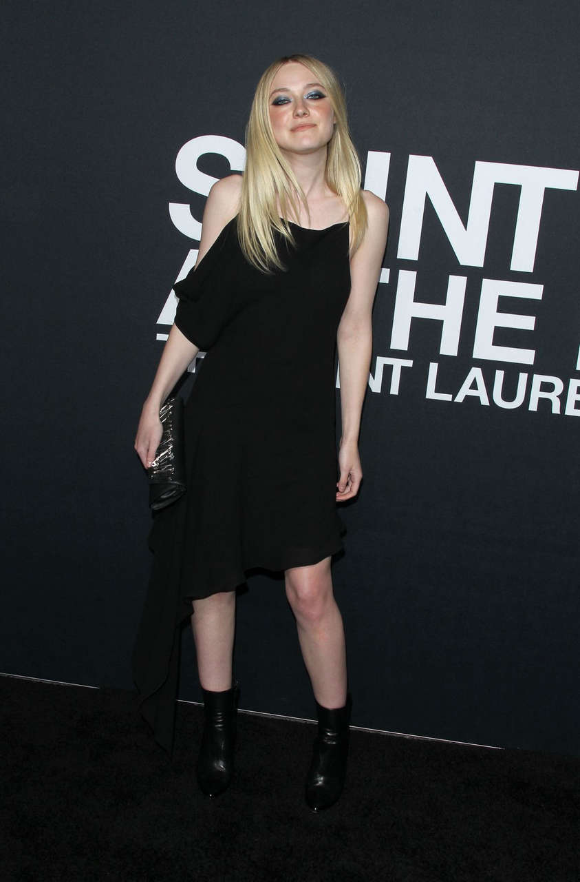 Dakota Fanning Saint Laurent Fashion Show Los Angeles
