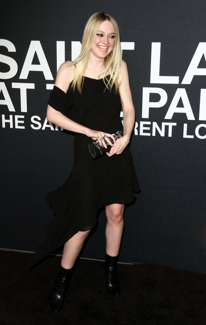 Dakota Fanning Saint Laurent Fashion Show Los Angeles