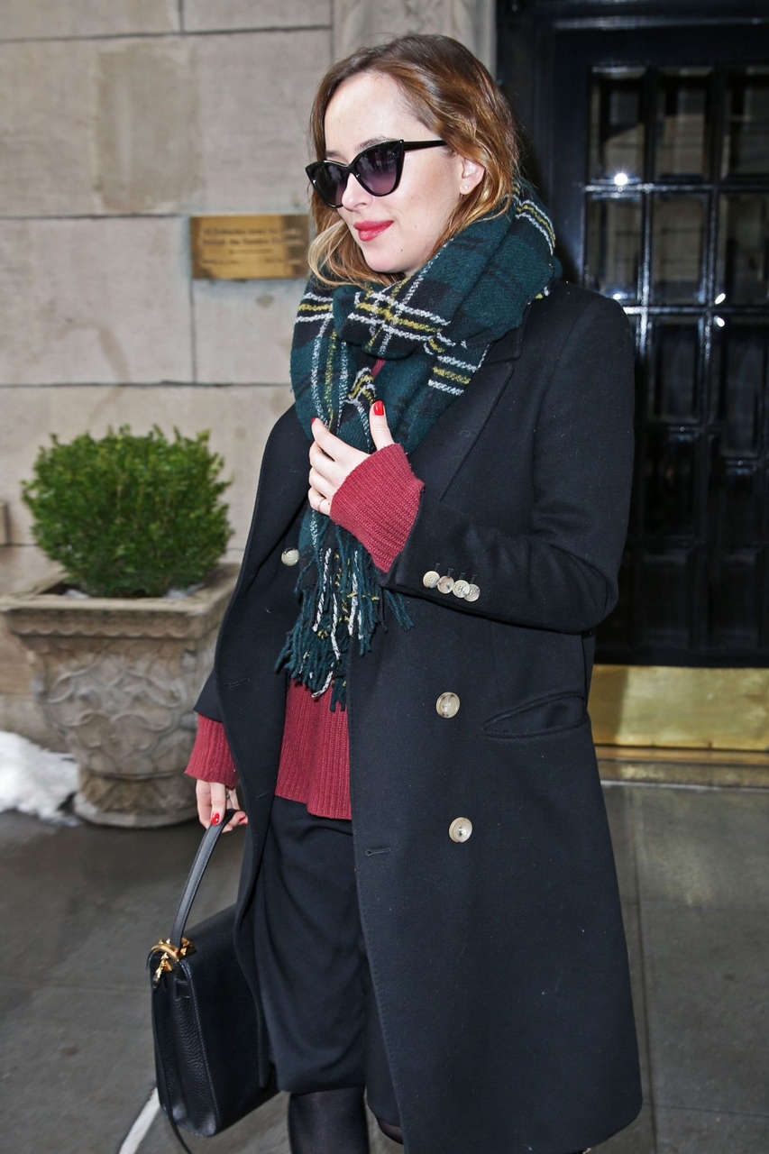Dakota Johnson Leaves Her Apartment New York