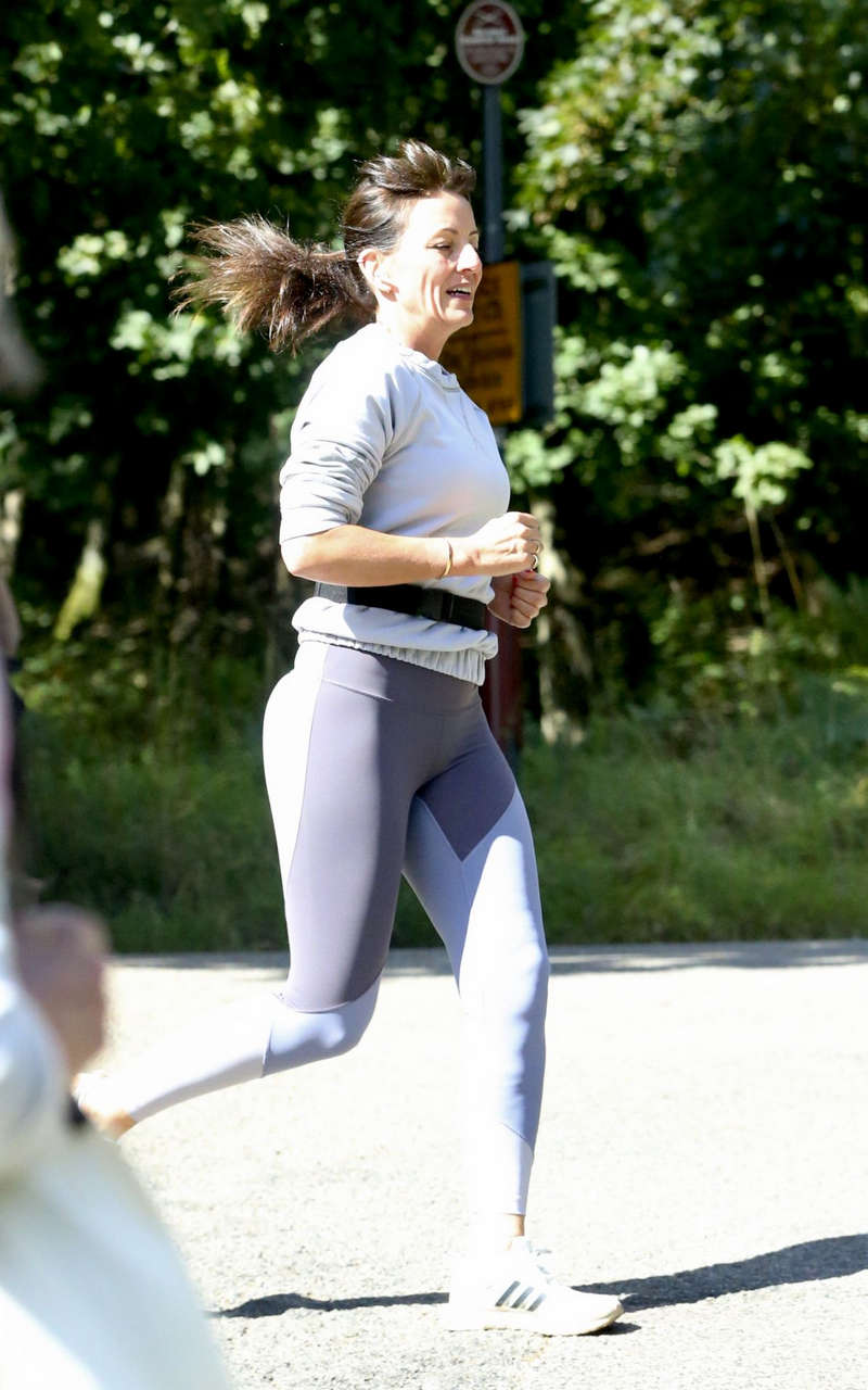 Davina Mccall Out Jogging Country Park Kent