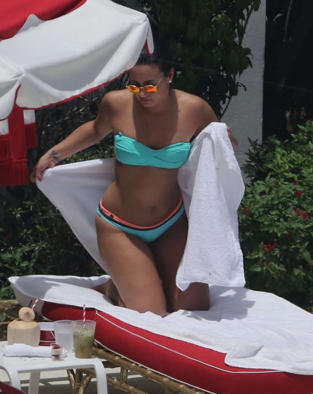 Demi Lovato Bikini Pool Miami
