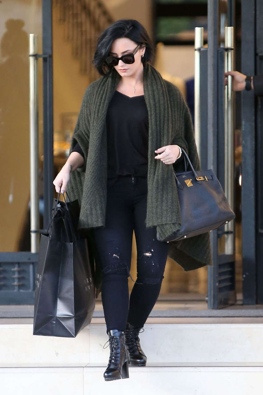 Demi Lovato Leaves Barneys New York Beverly Hills