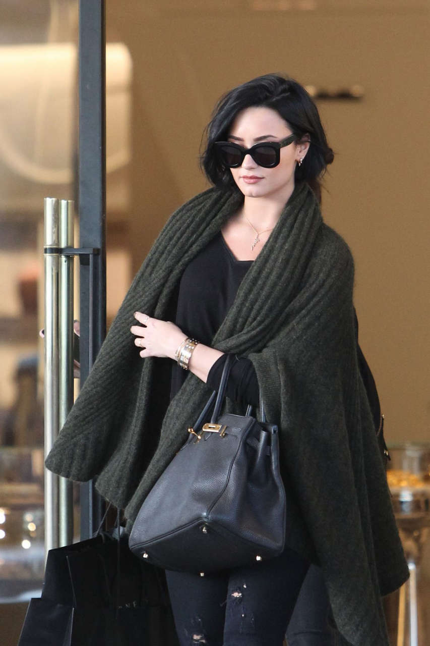 Demi Lovato Leaves Barneys New York Beverly Hills