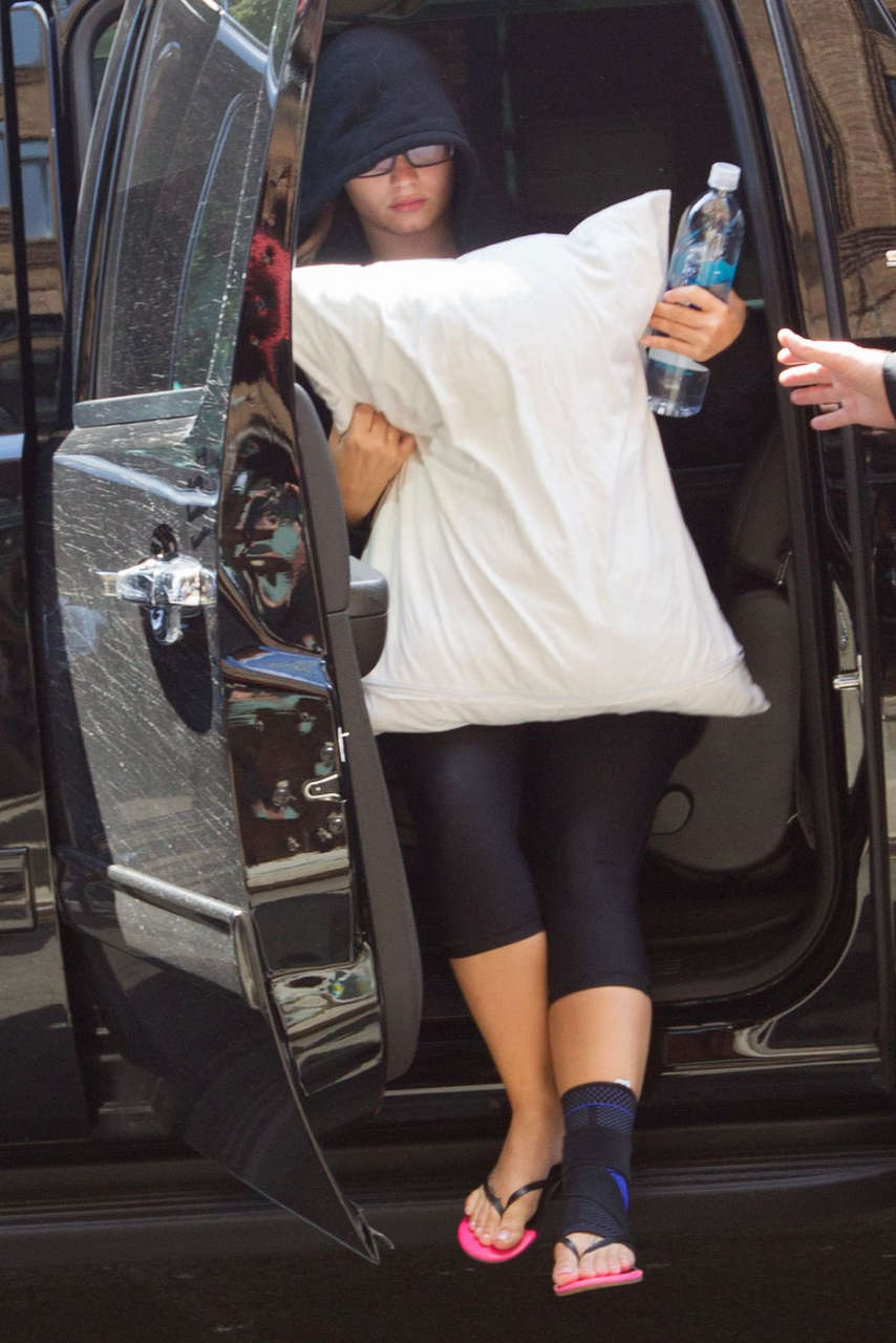 Demi Lovato Out With Pillow New York