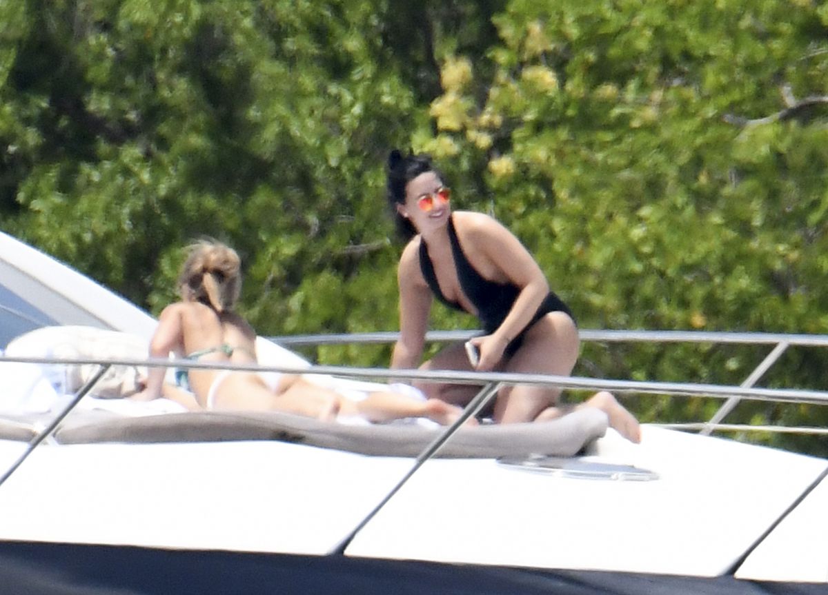 Demi Lovato Swimsuit Boat Miami