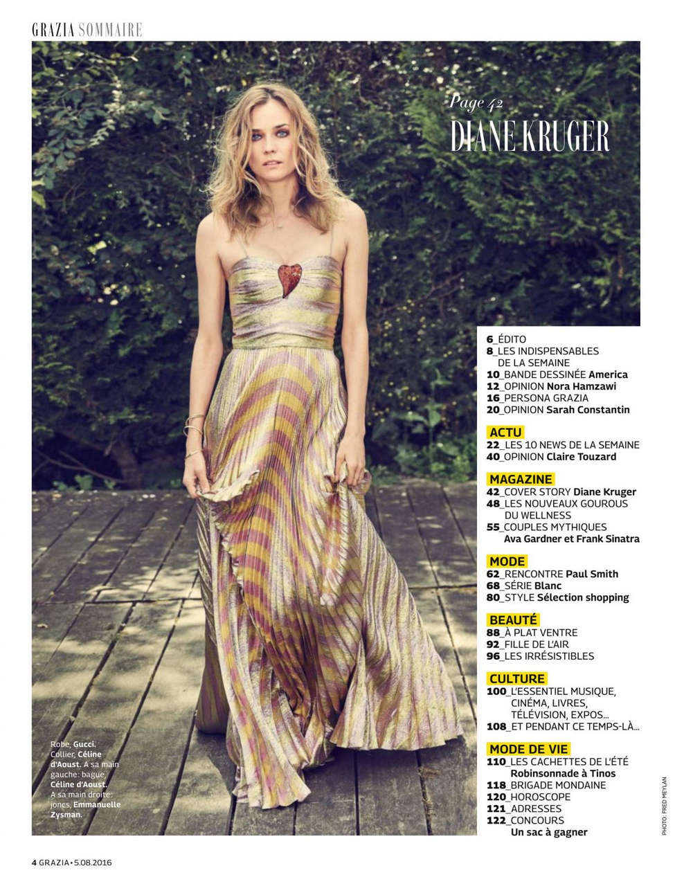 Diane Kruger Grazia Magazine France August