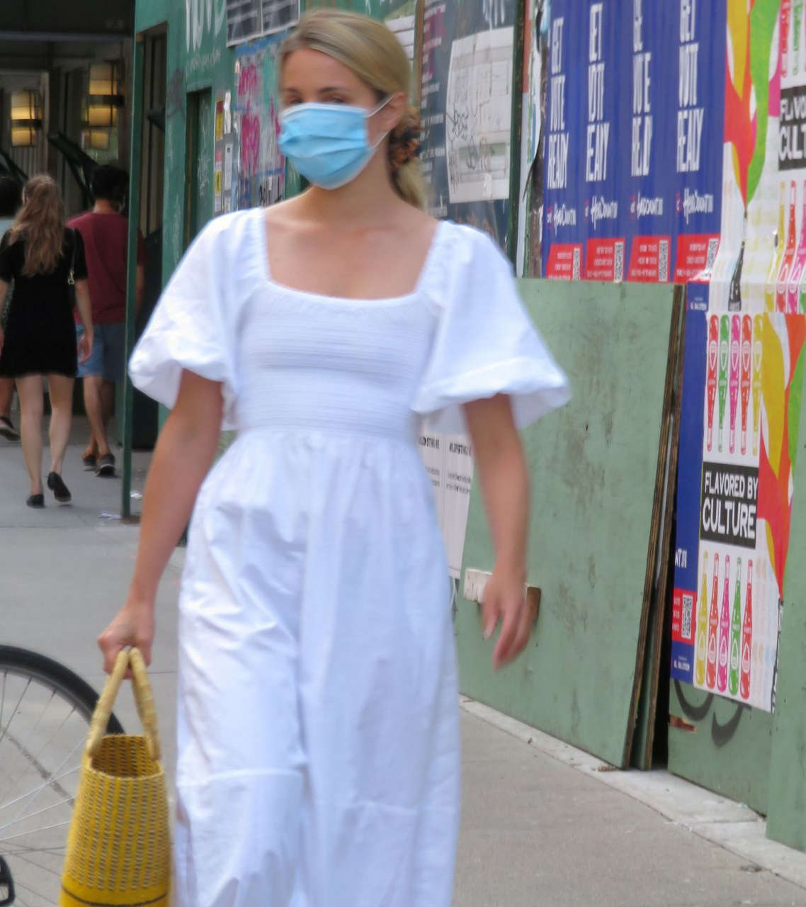 Dianna Agron Wearing Mask Out New York