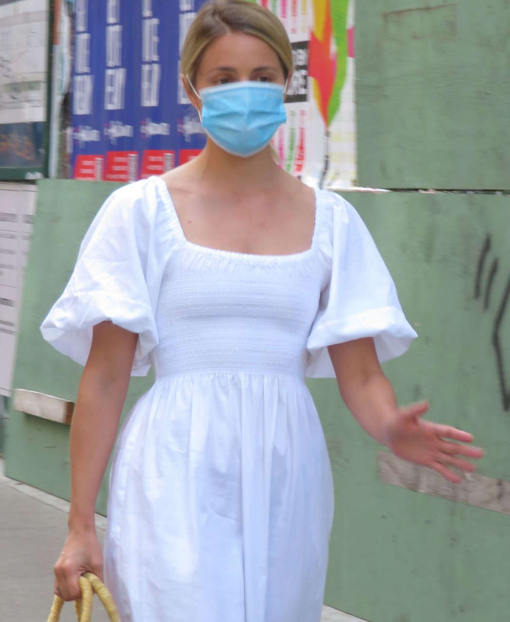 Dianna Agron Wearing Mask Out New York
