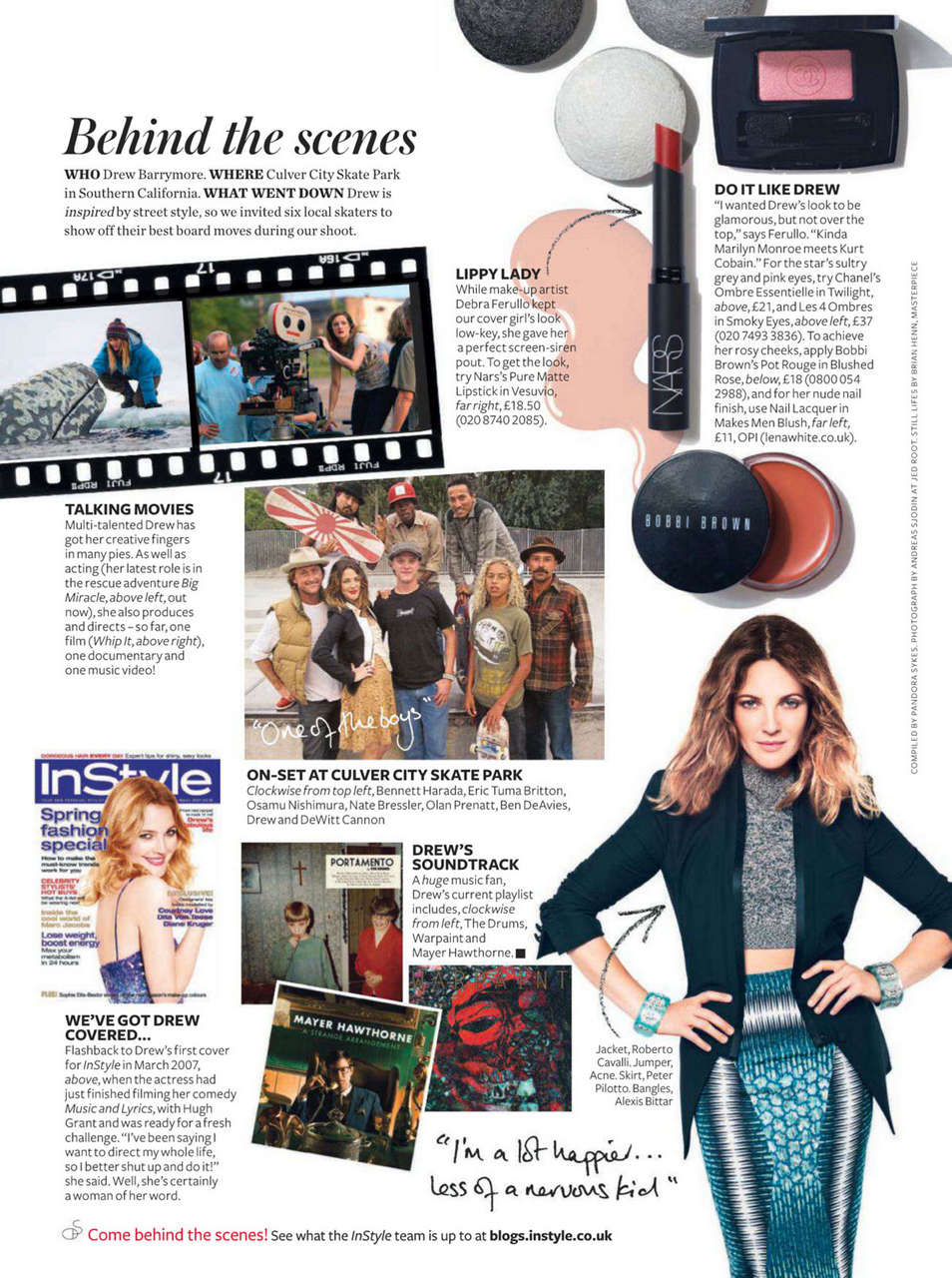 Drew Barrymore Instyle Magazine Uk 2012 April Issue