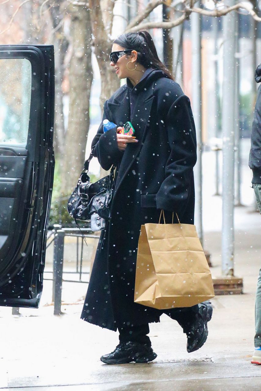 Dua Lipa Out On Snowing Day New York