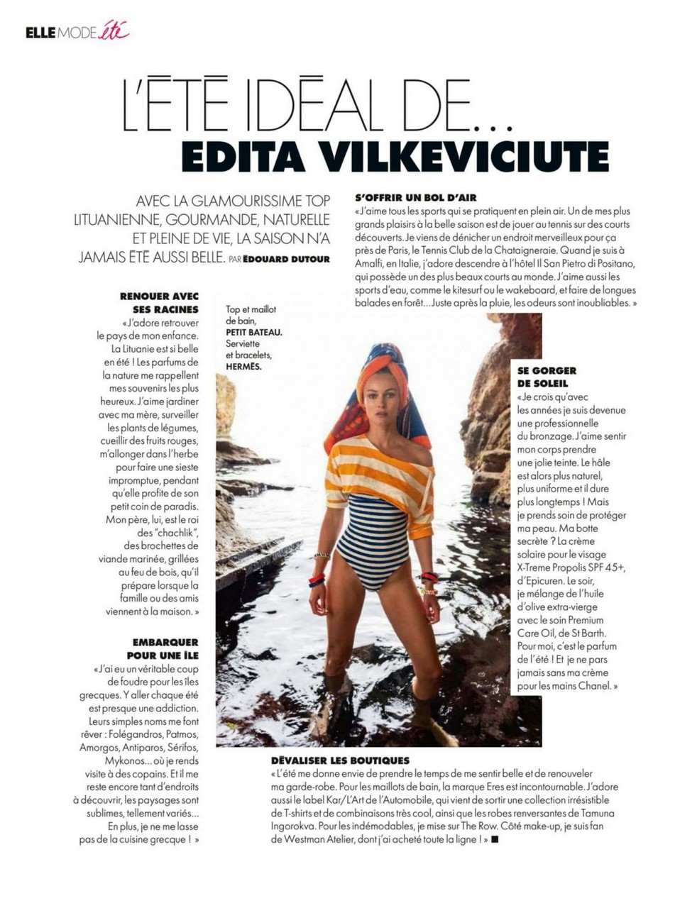Edita Vilkeviciute Elle Magazine France August