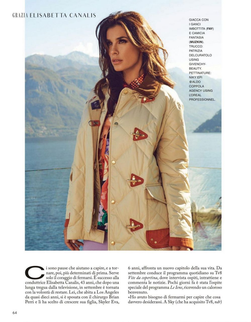 Elisabetta Canalis Grazia Magazine Italy October