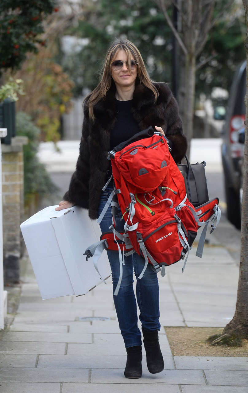 Elizabeth Hurley Arrives Her Home London