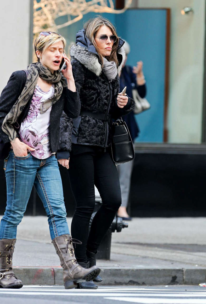 Elizabeth Hurley Out About New York