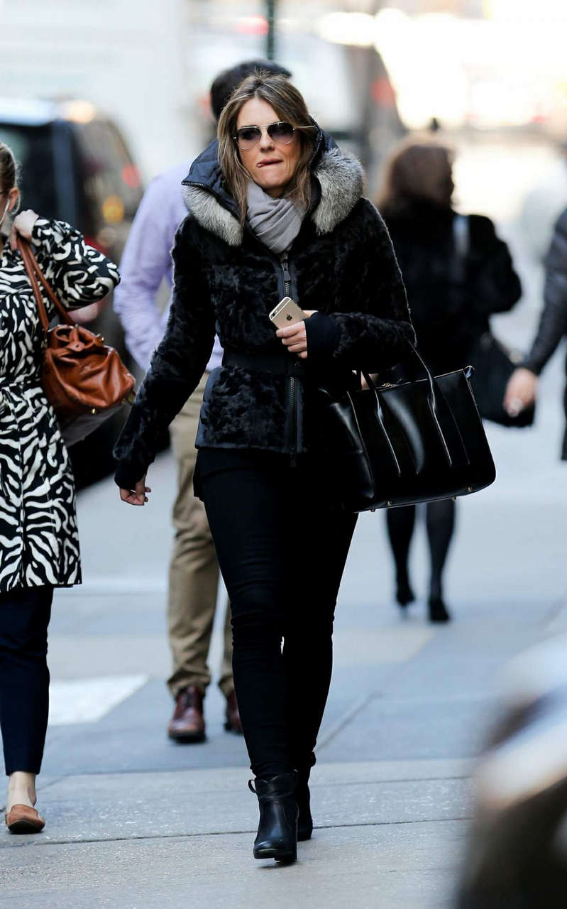 Elizabeth Hurley Out About New York