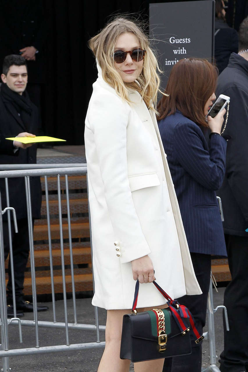 Elizabeth Olsen Arrives Gucci Fashion Show London