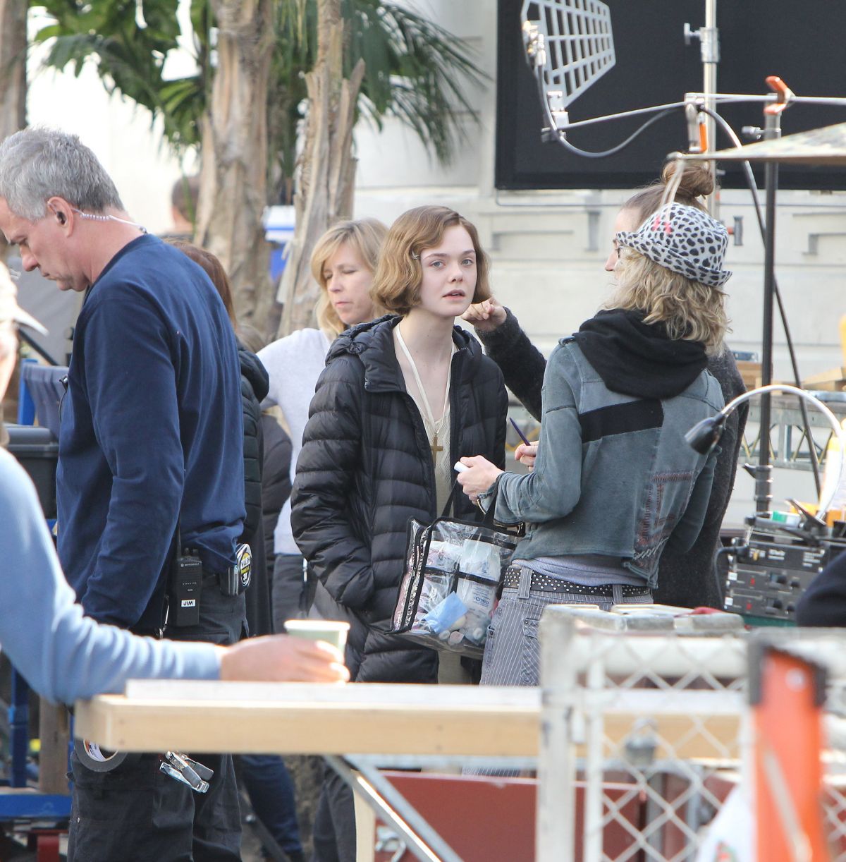 Elle Fanning Set Of Live By Night Los Angeles