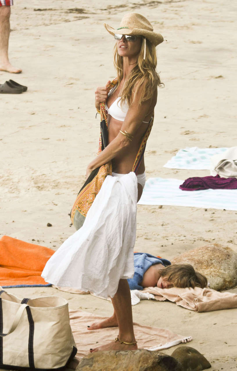 Elle Macpherson White Bikini Beach Sydney
