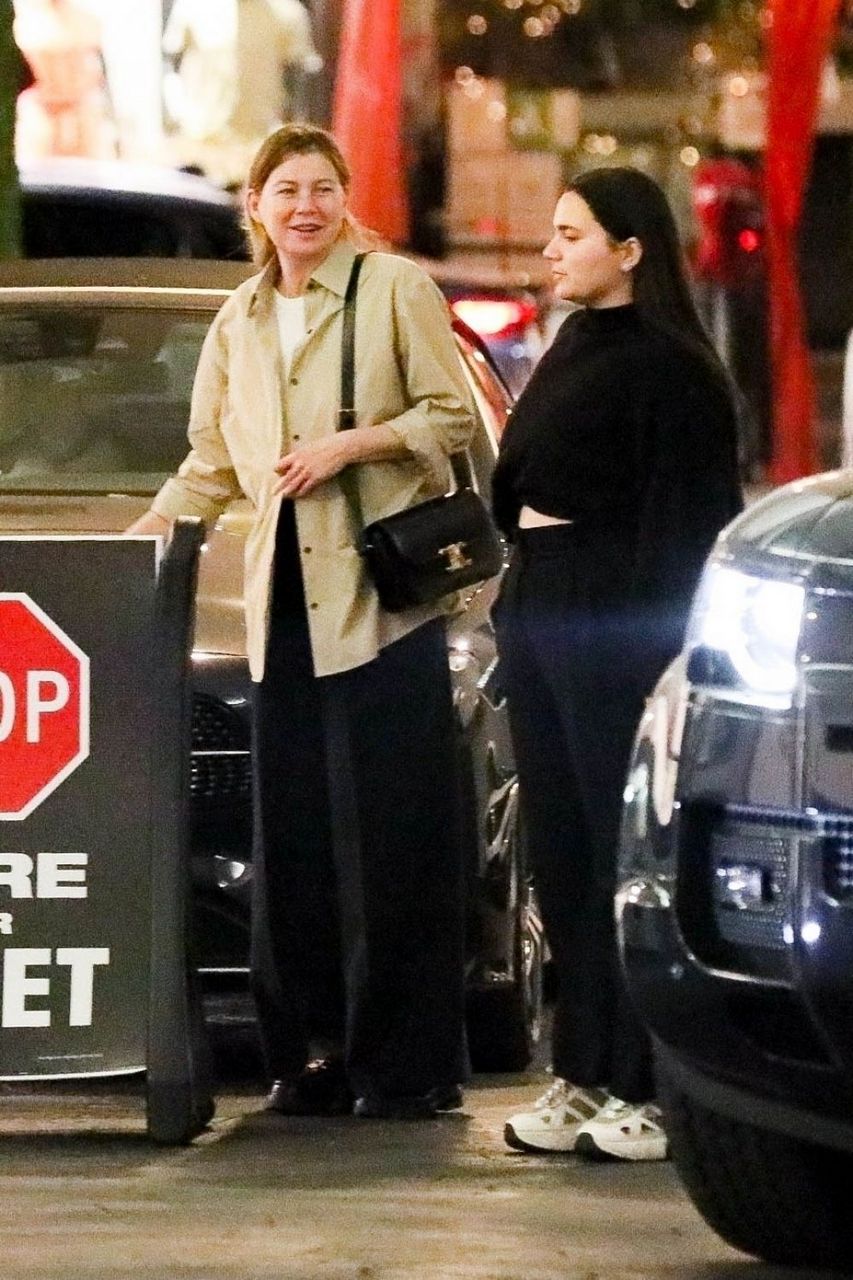 Ellen Pompeo Out For Dinner With Friend E Baldi Beverly Hills