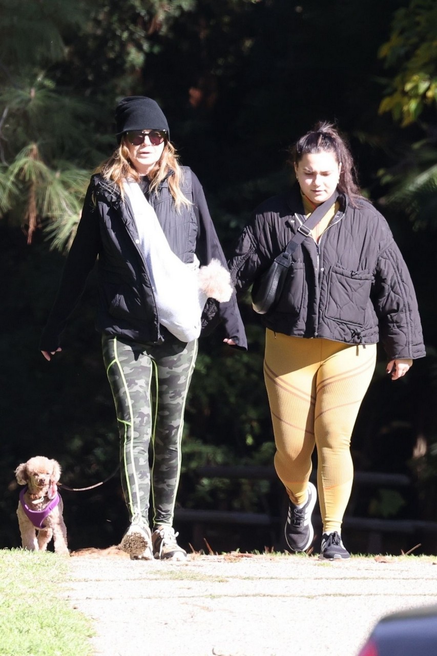 Ellen Pompeo Out Hiking With Her Dog Friend Los Feliz