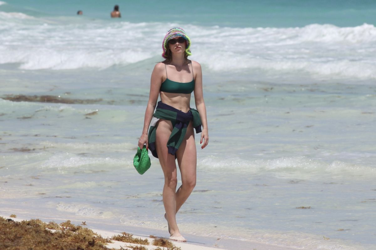 Elsa Hosk Bikini Walking On Beach Tulum