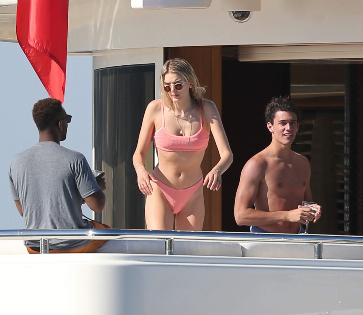 Elsa Hosk Bikini Yacht Saint Tropez
