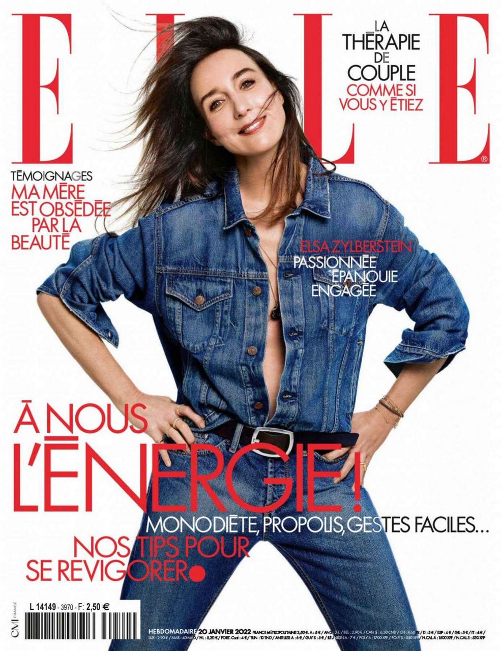 Elsa Zylberstein Elle Magazine France January