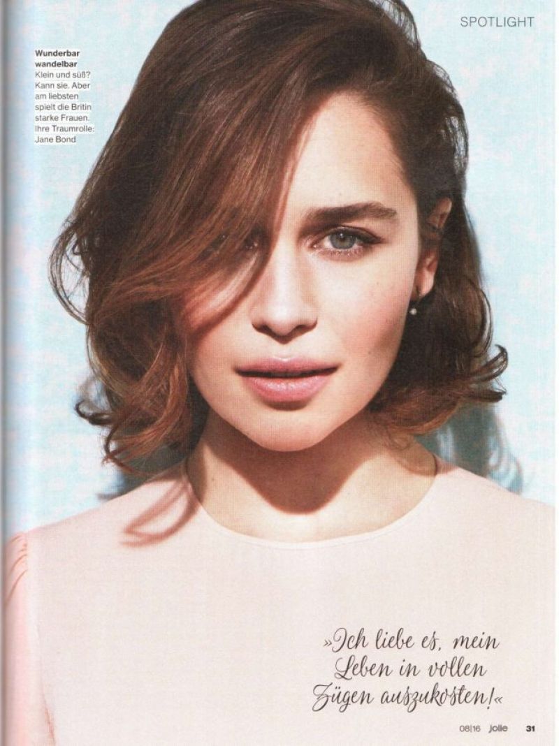 Emilia Clarke Jolie Magazine August 2016 Issue