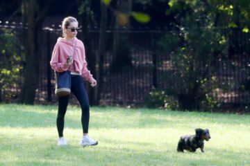 Emilia Clarke Out With Her Dog Park London