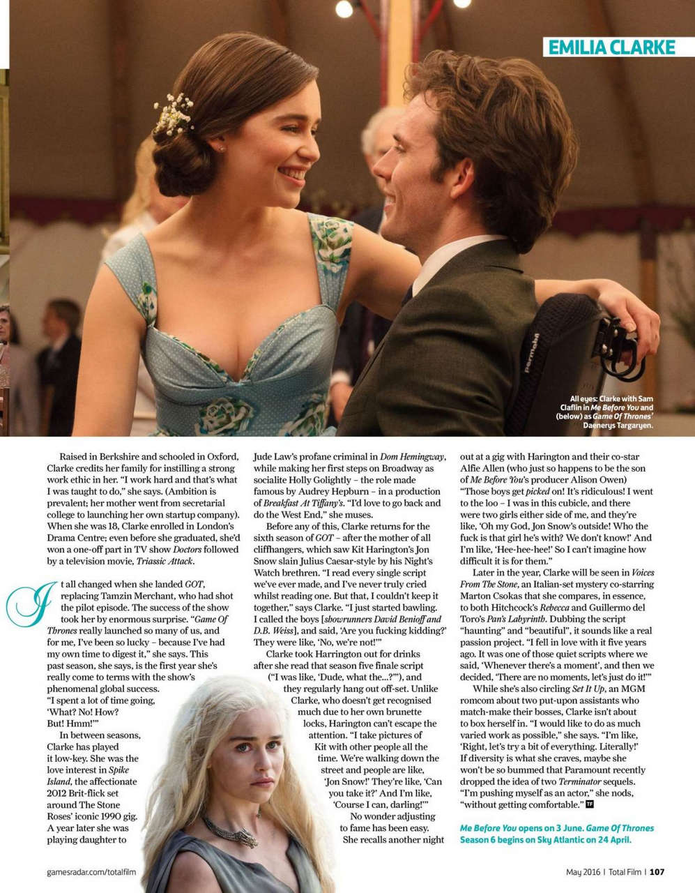 Emilia Clarke Total Film Magazine May 2016 Issue