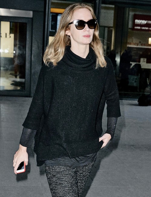 Emily Blunt Arriving At The Heathrow Airport