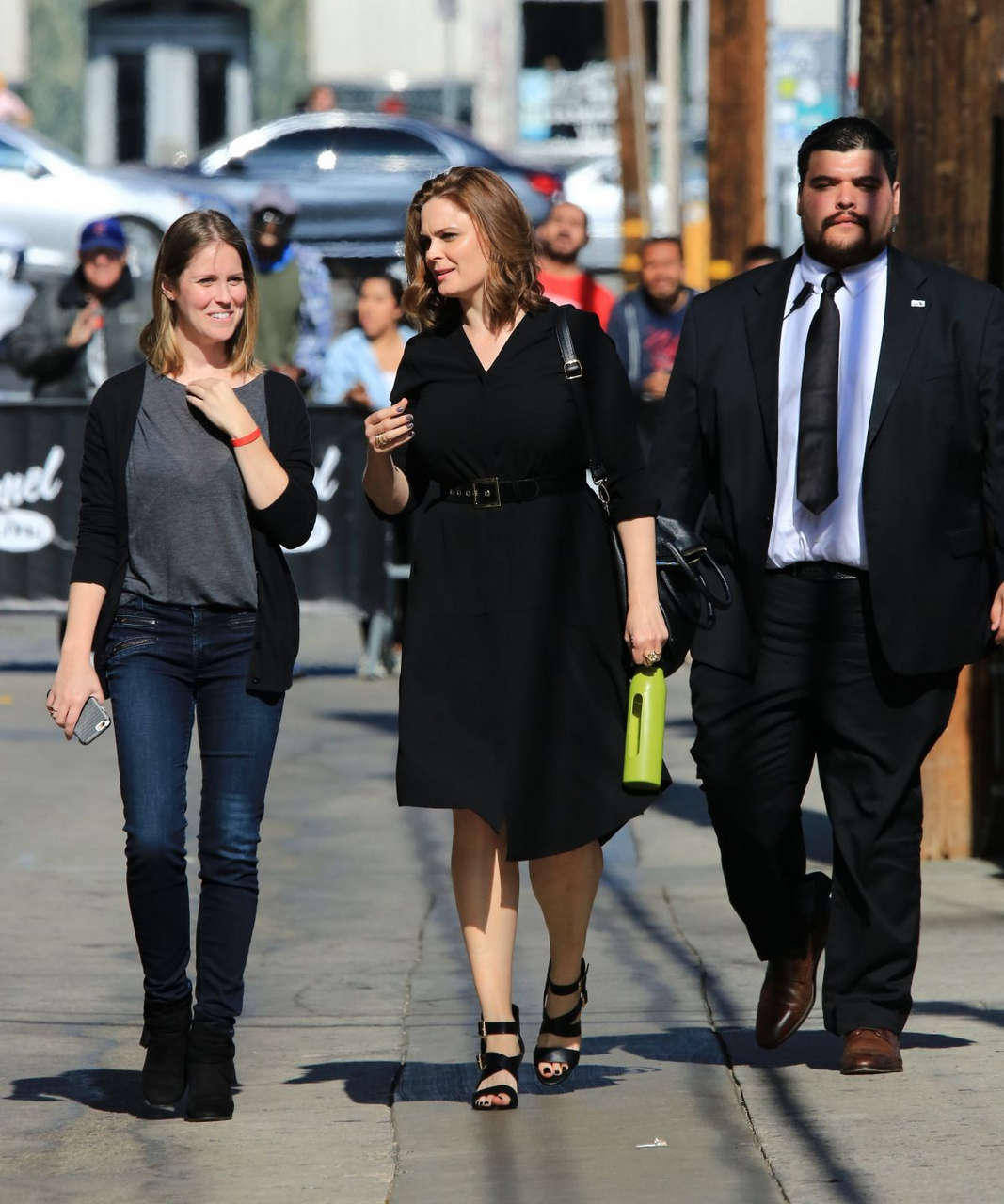 Emily Deschanel Arrives Jimmy Kimmel Live New York