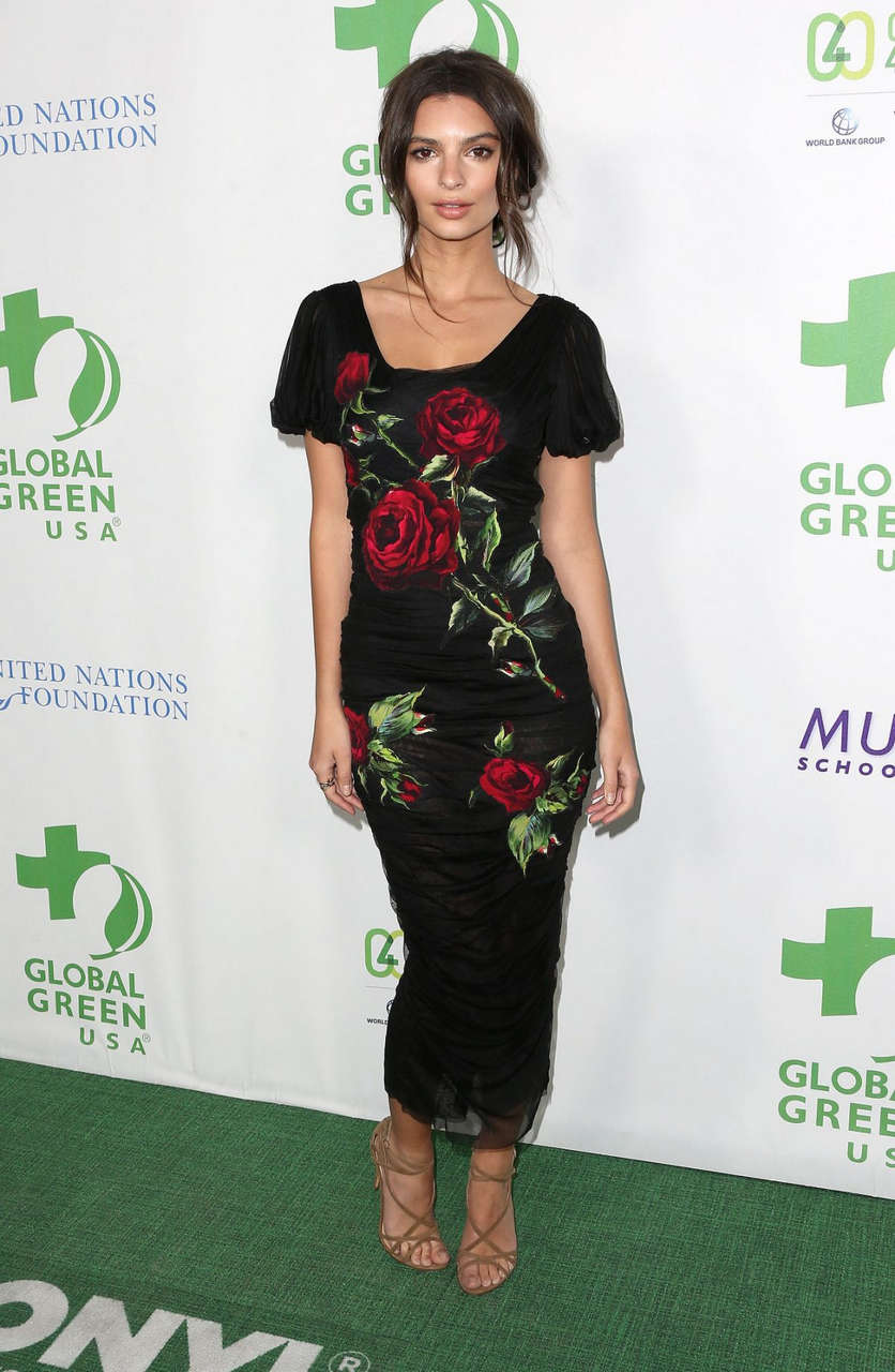 Emily Ratajkowski Global Green Usas 13th Annual Pre Oscar Party Beverly Hills