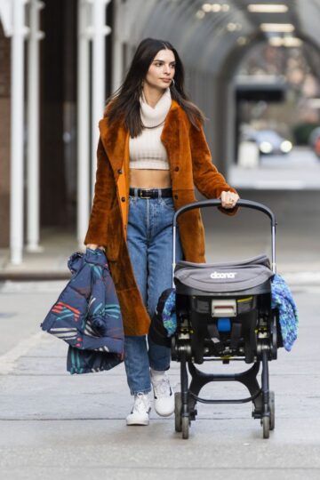Emily Ratajkowski Out With Her Baby New York