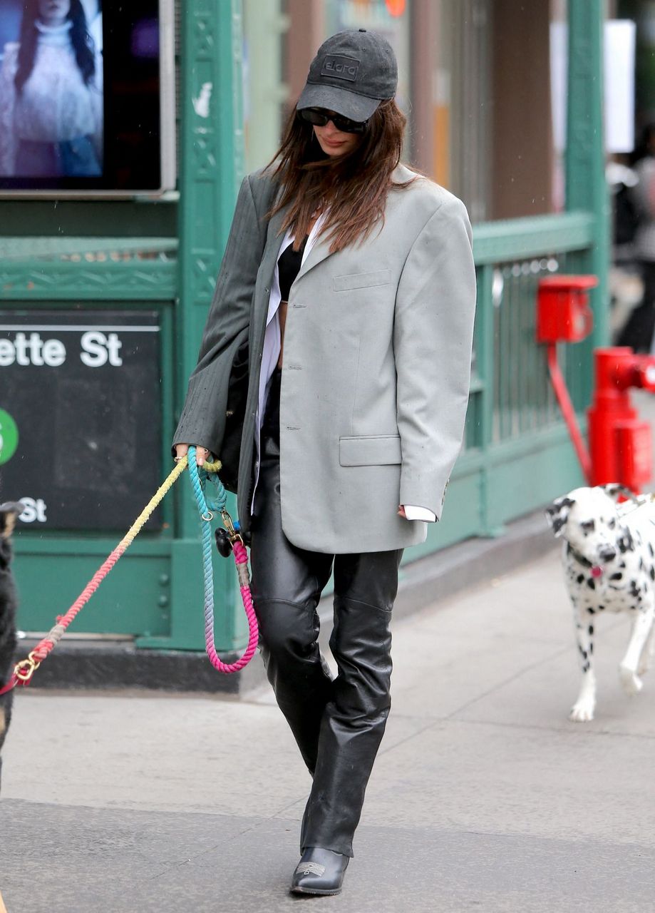 Emily Ratajkowski Out With Her Dog Colombo New York