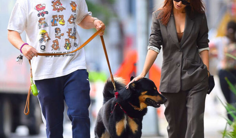 Emily Ratajkowski Sebastian Bear Mcclard Out With Their Dog New York (10 photos)