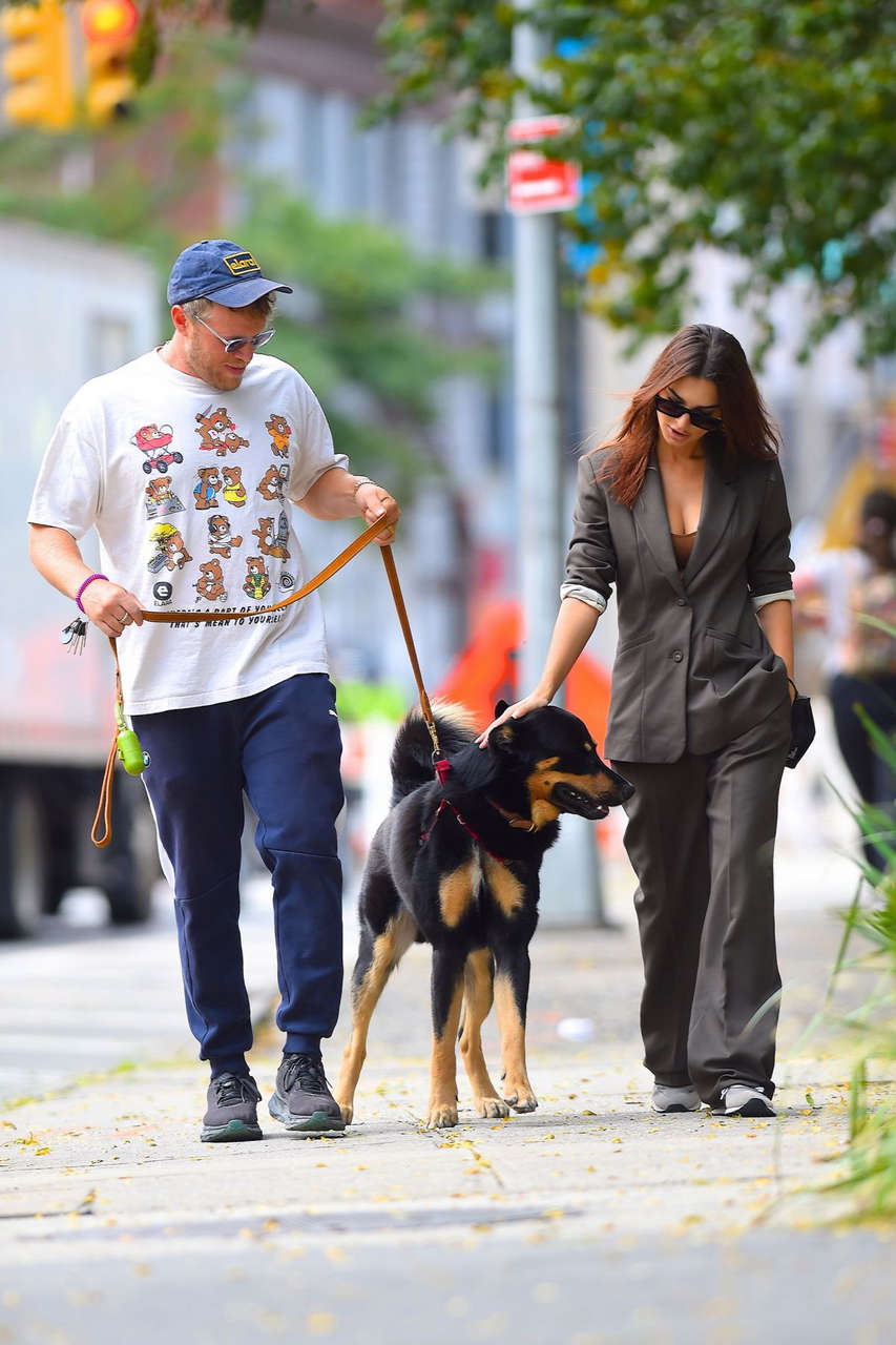 Emily Ratajkowski Sebastian Bear Mcclard Out With Their Dog New York