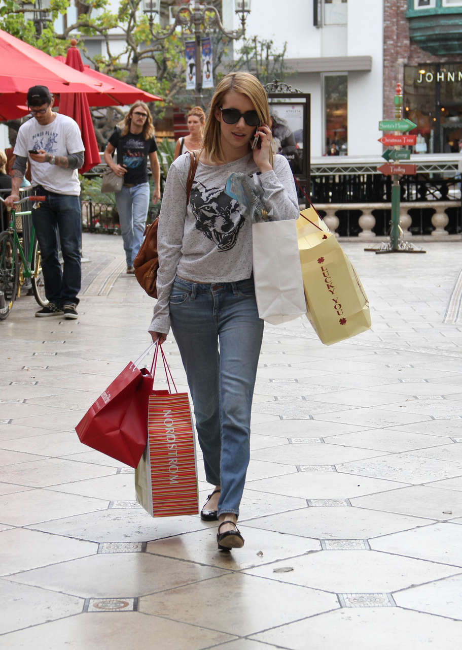 Emma Roberts Jeans Shopping Los Angeles