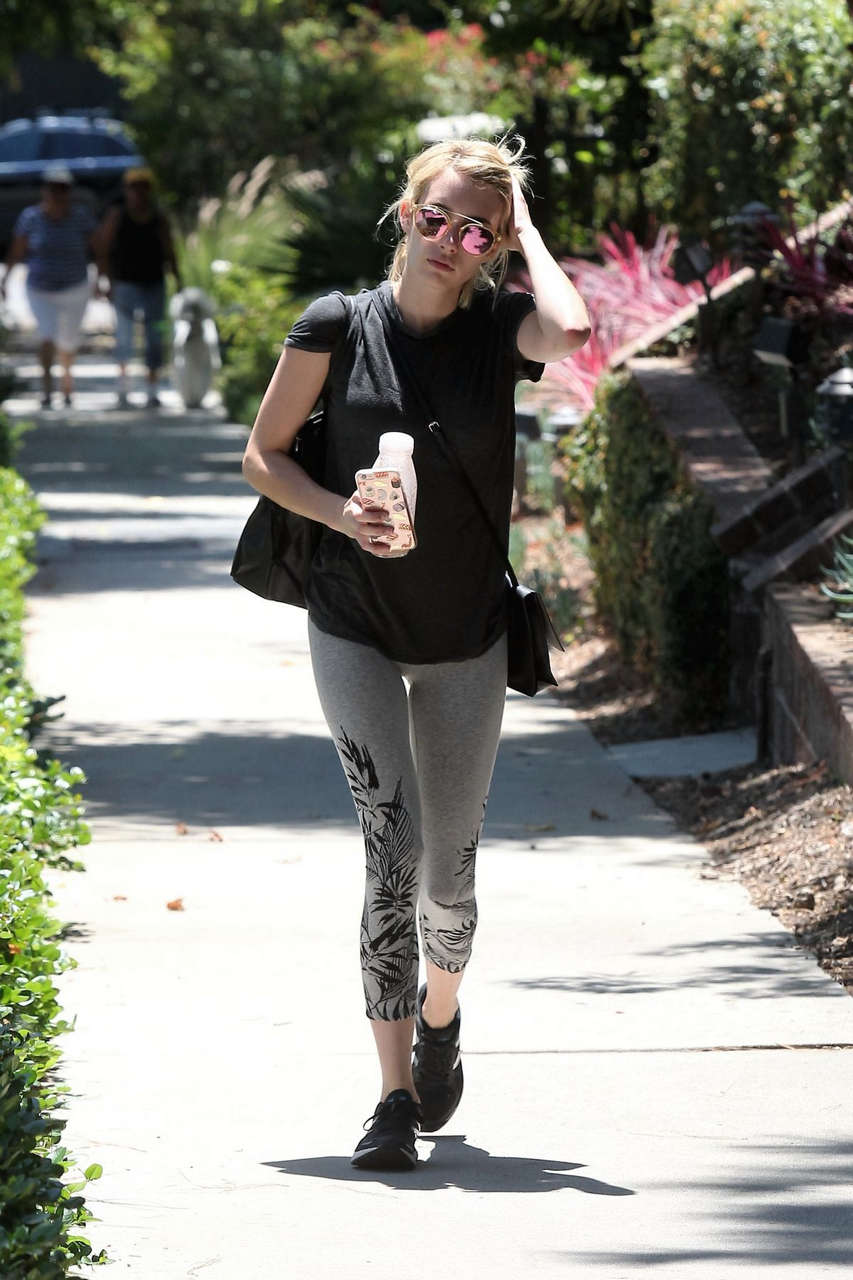 Emma Roberts Leaves Friends House Beverly Hills