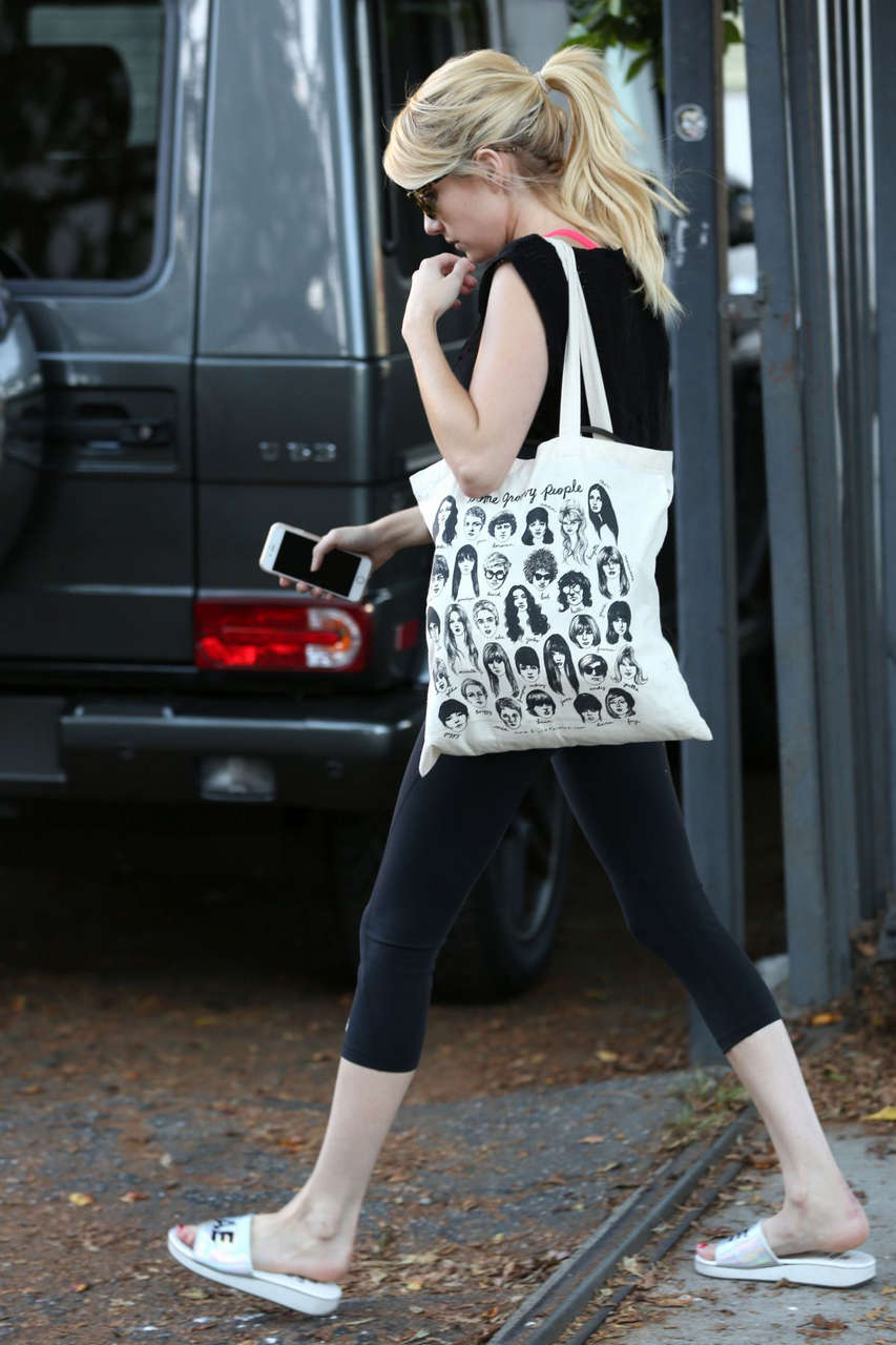 Emma Roberts Leggings Leaves Gym Los Angeles